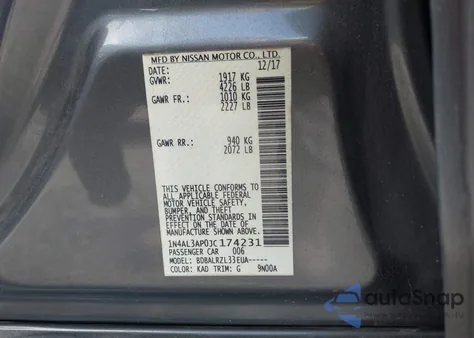 2018 Nissan Altima 2.5 Sl z USA, uszkodzony, nr VIN 1N4AL3AP0JC174231